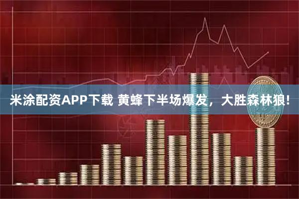 米涂配资APP下载 黄蜂下半场爆发，大胜森林狼!